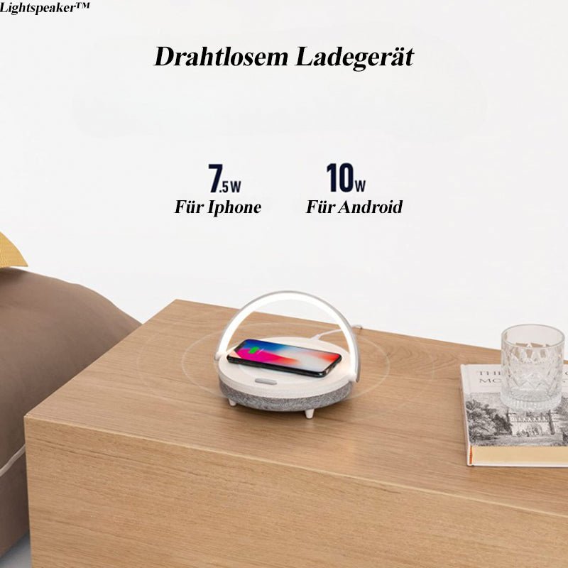 Lightspeaker™- Lautsprecher, Tischlampe und  Ladestation in nur einem Gerät!